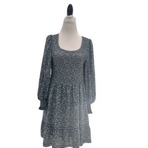 Max studio long sleeve peasant modest floral print midi dress  prairie  cottage